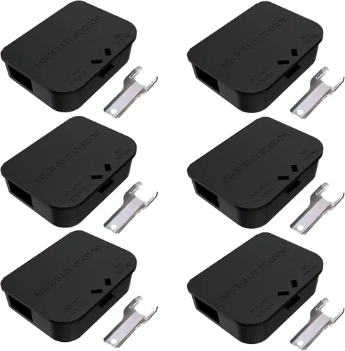 Estaciones de mouse con llaves, paquete de 6, diseño sin llave y estaciones de mouse requeridas, estaciones de ratón, mantiene a los niños y