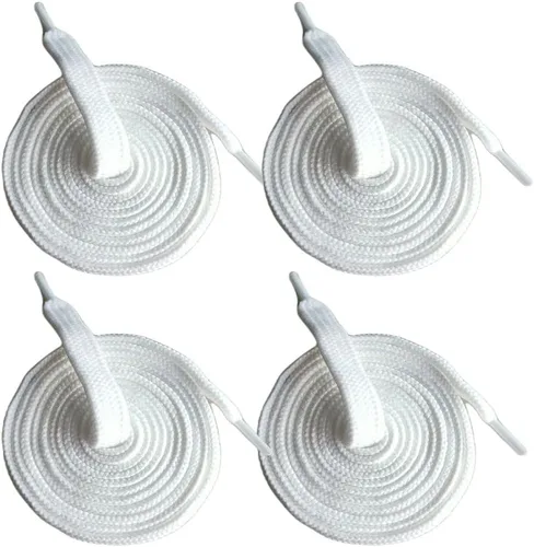 4 cordones planos con capucha de repuesto (blanco) de 0.394 in x 50 pulgadas para pantalones deportivos, sudaderas, chaquetas, abrigos, pantalones