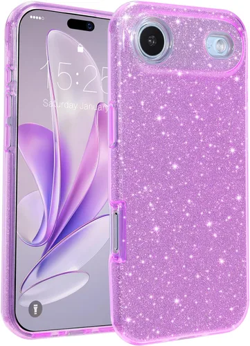 Miniatura 45 de MATEPROX - Funda compatible con iPhone Air de 6.5' [2025], carcasa protectora de 3 capas con purpurina brillante y tendencia, anti-arañazos y a