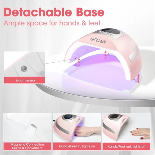Miniatura 3 de Gellen Luz UV para uñas, lámpara LED UV de 268 W para dedos del pie, secador de uñas profesional de secado rápido para esmalte de uñas de gel, 4