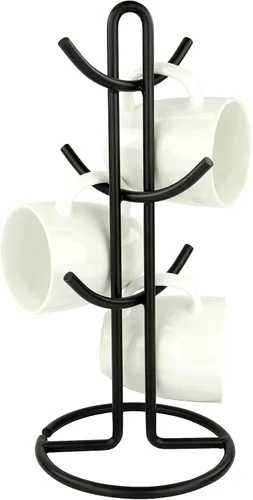 Miniatura 2 de Spectrum Euro Modern - Soporte para tazas de café, tazas de café, tazas de té de espresso, organizador de cocina, árbol de taza de pie para 6 tazas