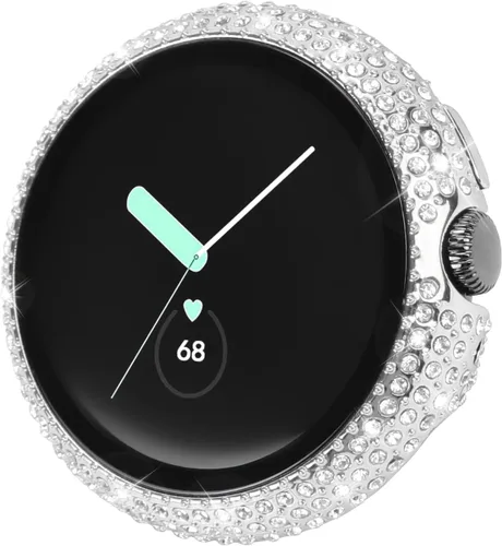 Miniatura 6 de Funda compatible con Google Pixel Watch 3 de 1.614 in/Pixel Watch 2/1 con protector de pantalla, cubierta protectora brillante de vidrio templado