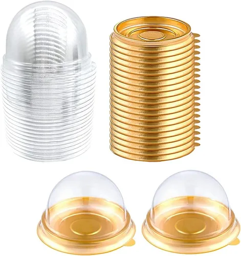 Miniatura 10 de EchoDone Mini cajas de plástico transparente para magdalenas, cúpula de muffins, caja de un solo contenedor, cajas de regalo de boda, cumpleaños