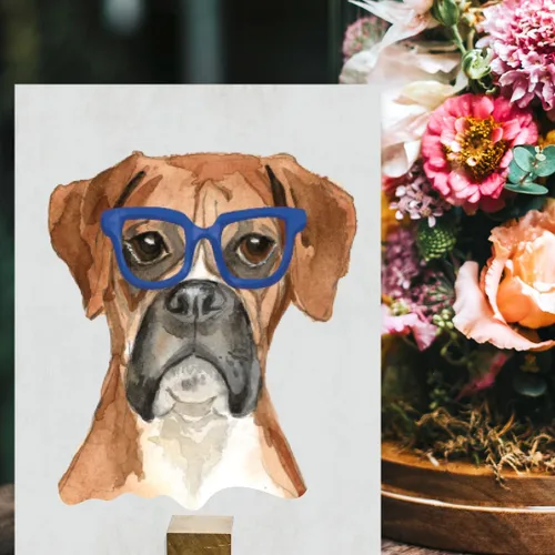 Miniatura 176 de Andaz Press Póster impreso para pared de perro, 8.5 x 11 pulgadas, Bulldog inglés con gafas negras, 1 paquete, regalo de cumpleaños de Navidad, sin