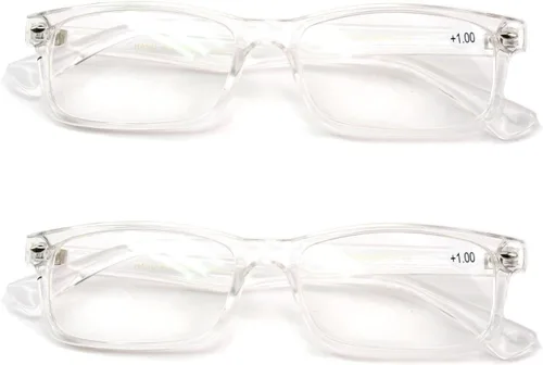 2 pares de lentes de lectura rectangulares de moda casual - Lectores simples y elegantes