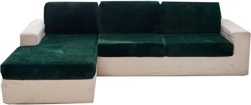 Miniatura 7 de Fundas elásticas de cojín para sofá, funda de cojín de terciopelo en forma de L para sofá chaise longue, funda de asiento de sofá seccional