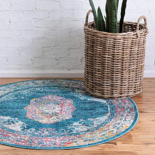 Miniatura 13 de Unique Loom Charm Collection - Alfombra de área bohemia, medallón, borde, pelo alto-bajo, moderna, tradicional, 5 pies 0 pulgadas x 8 pies 0 Gris