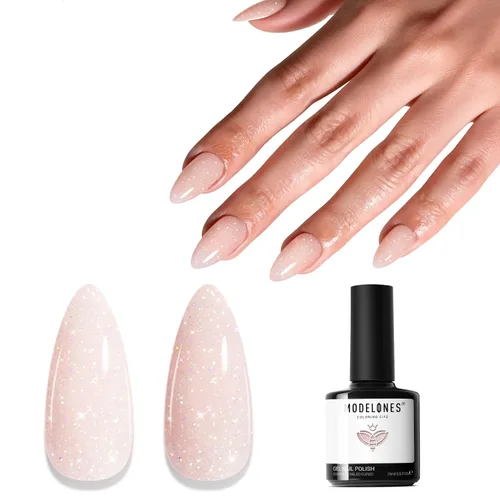 Miniatura 59 de Modelones Esmalte de uñas de gel ojo de gato arco iris con lentejuelas plateadas holográficas, esmalte de uñas de gel 9D con barra magnética, apto