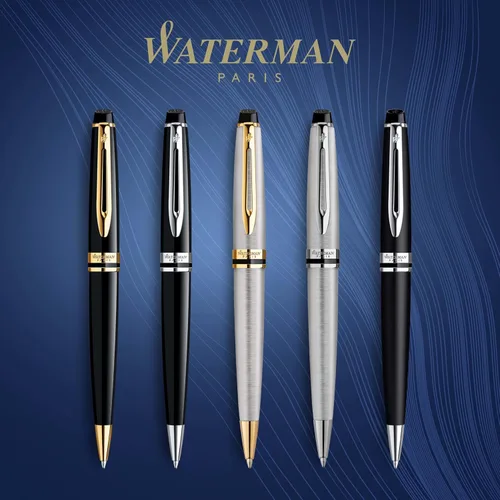 Miniatura 7 de Bolígrafo lacado negro Waterman Expert con oro, – Bolígrafo con tinta azul (s0951700), Acero inoxidable