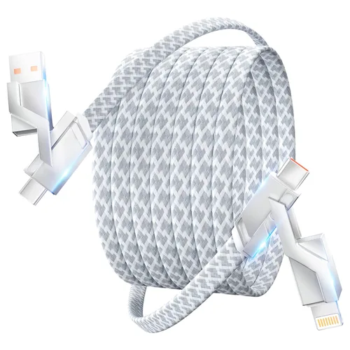 Miniatura 43 de Cable de carga múltiple (paquete de 2 cables de 4 pies) 3 en 1 para múltiples dispositivos, cable de carga universal trenzado de nailon para Negro