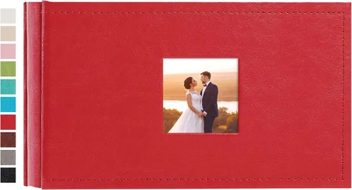 Miniatura 43 de potricher Álbum de fotos pequeño de 4 x 6 pulgadas, 200 fotos, cubierta de cuero, libro de fotos con 200 bolsillos horizontales para familia, boda