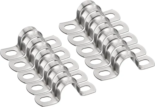 Miniatura 24 de HARFINGTON 10 abrazaderas de conducto de 5/16 pulgadas y 0.315 in, abrazadera de tubo M8 U, correa de tubo rígida de acero inoxidable, soporte