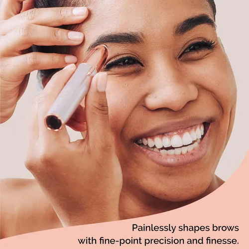 Miniatura 4 de Finishing Touch Flawless Brows - Depiladora de cejas eléctrica para mujer con luz LED para eliminación instantánea y sin dolor del vello facial Rosa
