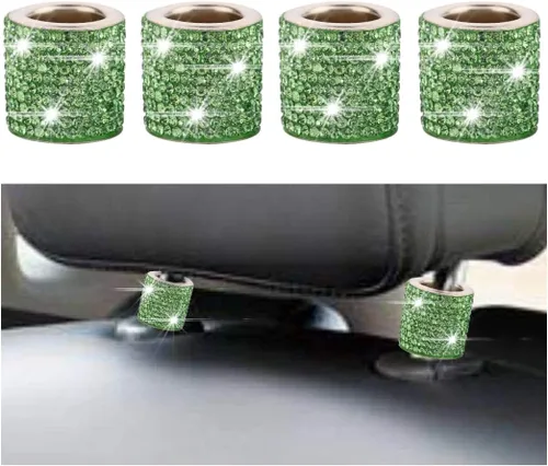 Miniatura 14 de BELOMI Paquete de 4 collares para reposacabezas de automóvil, collares brillantes para reposacabezas de automóvil, decoración de anillos, collares