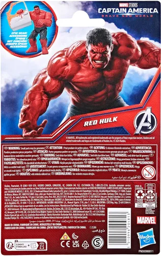 Miniatura 4 de Marvel Avengers Epic Hero Series - Figura de acción de Capitán América: Brave New World Red Hulk, juguetes de superhéroes de 4 pulgadas para niños a