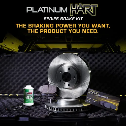 Miniatura 3 de Hart Brakes Kit Frenos y Rotores Delanteros Pastillas de Freno Delanteros Rotores y Pastillas de Freno Pastillas y Rotores de Freno