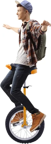 Miniatura 5 de Monociclo de rueda, bicicleta de una rueda con borde y pedales, monociclos de acero modernos para edades unisex de 10 a 60 años, entrenamiento