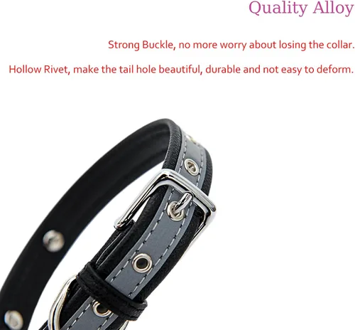 Miniatura 2 de Collar reflectante personalizado para perros y gatos con placa de nombre grabada, lindo collar rojo para cachorros, gatitos, perros y gatos