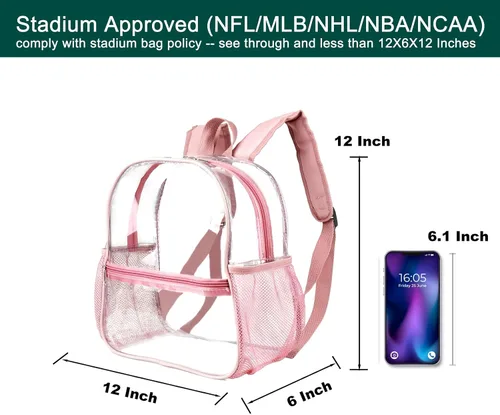 Miniatura 18 de Keepcross Mochila transparente de 12 x 6 x 12 pulgadas para eventos de estadio, bolsa transparente para estadios, eventos deportivos, festivales