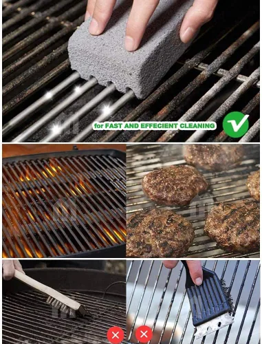 Miniatura 2 de Magic Blackstone - Rascador de parrilla de 4 unidades, bloque de limpieza de piedra gris, ladrillo limpio para parrilla, eliminación de manchas de 4