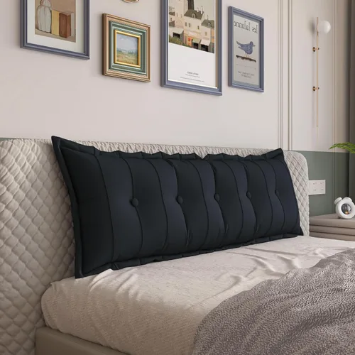 Miniatura 22 de VERCART Almohada grande para cabecero, almohadas de sofá cama, almohada de lectura, almohada de cabecera de cama, almohada de apoyo de Gris