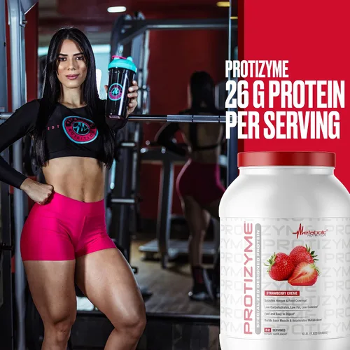 Miniatura 7 de Metabolic Nutrition, Protizyme, 100% proteína de suero en polvo, alto en proteínas, bajo en carbohidratos, proteína de suero baja en grasa, enzimas