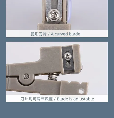 Miniatura 8 de Herramienta de pelacables de fibra óptica de acero inoxidable de tres agujeros Pigtail Cable Stripping Alicates 1 unids