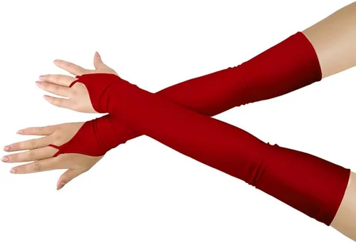 Miniatura 4 de Shinningstar Guantes largos de elastano elástico sin dedos sobre el codo para niñas y niños adultos