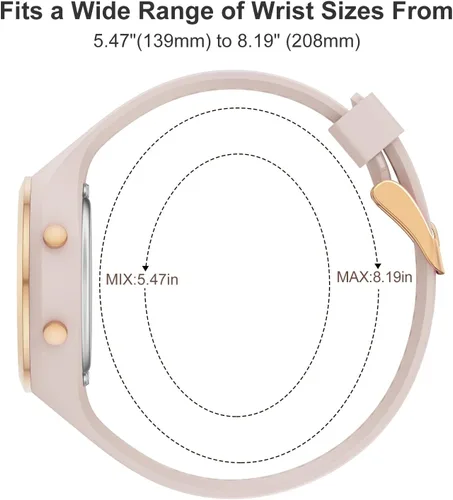 Miniatura 3 de GOLDEN HOUR Reloj de pulsera de silicona con cronógrafo digital impermeable para mujer