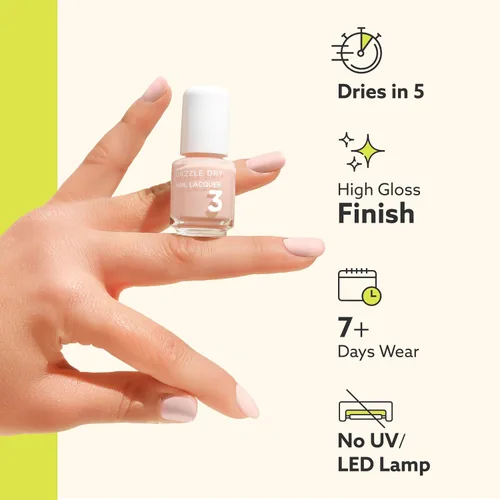 Miniatura 8 de Dazzle Dry Mini Kit Sistema de 4 Pasos - Lila Encantadora - Un morado pálido con un efecto de brillo rosa. Brillo de cobertura completa.