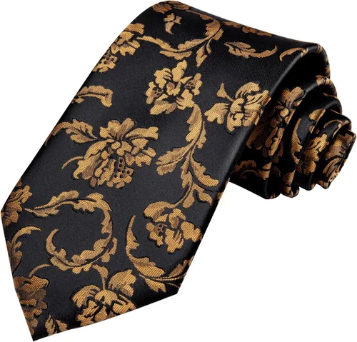 Miniatura 235 de Hi-Tie Corbata clásica de cachemira para hombre con pañuelo y gemelos a cuadros