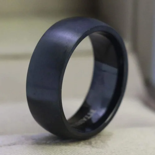 Miniatura 7 de LOVERSRING - Juego de anillos de boda para pareja, para ella y para él, anillo para mujer chapado en oro de color negro y de 18 quilates