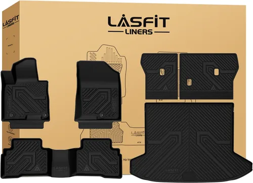 Miniatura 28 de LASFIT Alfombrillas de Piso Compatibles con Nissan Armada 2017-2018 / Infiniti QX56 2011-2013 / Infiniti QX80 2014-2018, TPE Para Todo Clima Ajuste