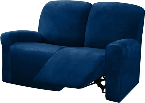 Miniatura 9 de ULTICOR Funda reclinable para sofá biplaza, 48 a 65 pulgadas de largo, 6 fundas elásticas de terciopelo para sofá reclinable de 2 asientos, gruesa