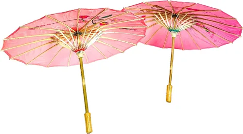 Miniatura 29 de TJ Global Paquete de 2 paraguas chinos japoneses para niños, 22 pulgadas, para bodas, fotografías, disfraces, cosplay, decoración y otros eventos, 2