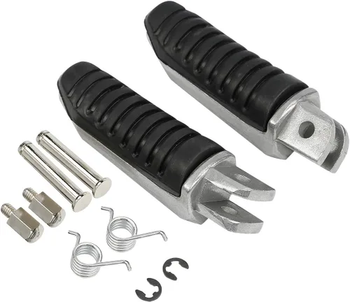 Miniatura 3 de TCMT Plata delantera negra incrustación de goma clavijas de pie estribera de motocicleta reposapiés soporte se ajusta para Suzuki V-Strom 650 1000