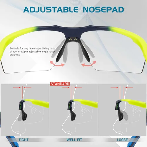 Miniatura 5 de SCVCN Gafas de sol deportivas fotocromáticas para ciclismo, gafas transparentes para hombres y mujeres, protección UV400, MTB BMX, pesca, correr