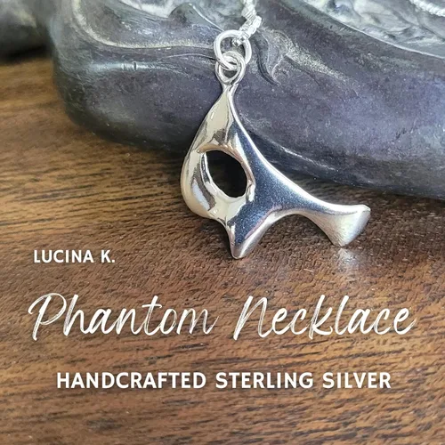 Miniatura 2 de Collar con máscara de fantasma de la ópera, hecho a mano, plata de ley maciza, caja de regalo con tarjeta de historia para elenco o fanático