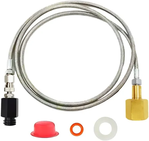 Miniatura 10 de Adaptador de CO2 para máquina de soda con manguera de 60 pulgadas, conector de tanques de CO2 para fabricante de soda lleno directamente de tanque