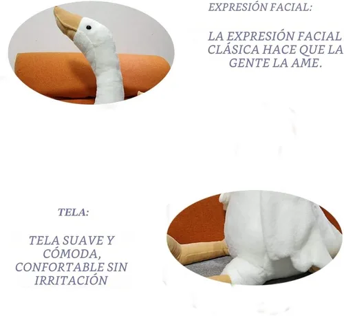 Miniatura 5 de Peluche de cisne de 15.7 pulgadas, peluche de ganso blanco, regalo para niños