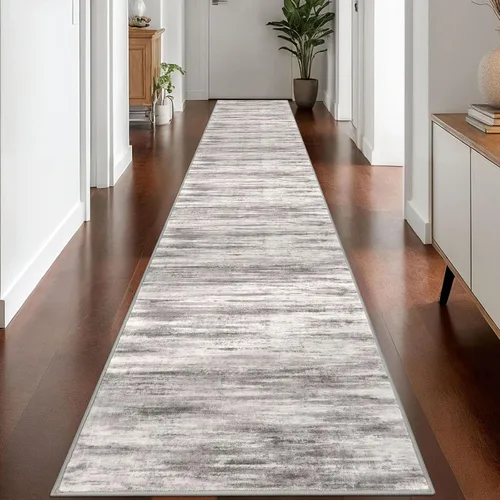 Miniatura 19 de KOZYFLY – Alfombra de pasillo moderna y lavable de diseño abstracto verde, 2 x 5 pies, antideslizante, suave y de pelo corto, ideal para cocina