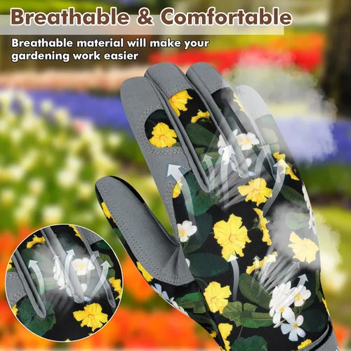 Miniatura 4 de Guantes de jardinería para mujer, de cuero resistente, a prueba de espinas, guantes de trabajo para mujer ColorF