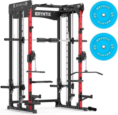 Miniatura 11 de Smith Machine, 2600 LBS Capacity Power Rack for Home Gym Garage, All-in-One Power Cage with Cable Crossover, Heavy-Duty Squat Rack, 84'' Home Gym