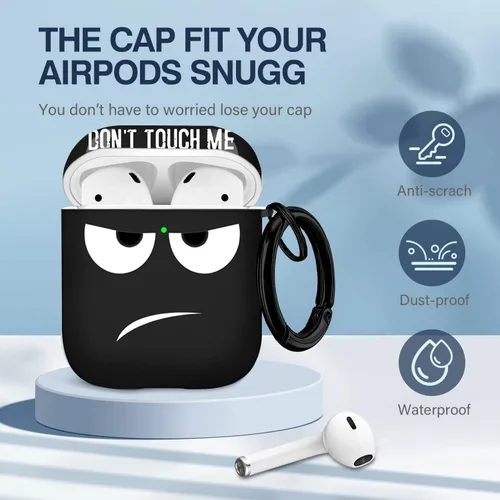 Miniatura 2 de Funda para Airpods, No Me Toques Funda para Airpods con Llavero/Cordón Funda Suave Bonita Resistente a Golpes para Mujeres y Hombres Compatible