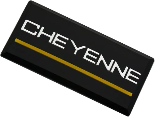 Miniatura 4 de SSDD 2 emblemas de cabina Cheyenne de repuesto para pilar de techo lateral Chevrolet 88-94 placa de identificación 3D (cromo/amarillo)