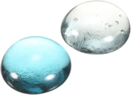 MECCANIXITY Mármoles de vidrio plano de 0.669-0.748 in, piedras decorativas azul oscuro transparente, cuentas de vidrio, relleno de jarrón de roca