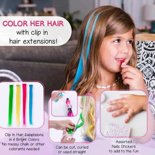 Miniatura 5 de Kit de maquillaje de simulación para niñas pequeñas con bolso de unicornio: juego de juguetes de maquillaje falso (no real) para niños pequeños