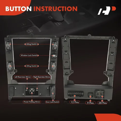 Miniatura 4 de A-Premium Interruptor de ventana eléctrica de consola de control central compatible con Mercedes-Benz W163 Series ML350, ML500, 2004 2005