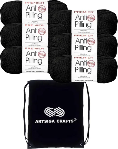 Miniatura 40 de Premier Yarns Everyday Anti-Pelusa Hilo Sólido Verde Pino DN100-8 (6-Madejas - Mismo Lote de Tinta) #4 Peso Estambre Acrílico para Tejer