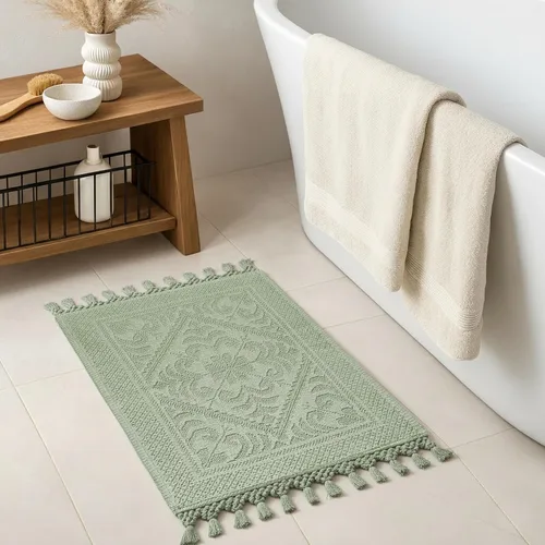 Miniatura 9 de Alfombra de baño de felpilla de algodón de 17 x 24 pulgadas, color beige, tapete de baño de felpa suave, ultra absorbente, de secado rápido, lavable